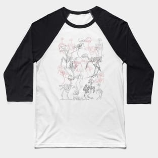 Owl Skeletons Baseball T-Shirt